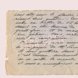 Carta digital autêntica francesa, datada de 1937, papel efêmero, álbum de recortes, registro no diário, antiguidade de Paris, carta vintage