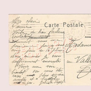 Postal vintage francesa digital, AUTÉNTICA fechada alrededor de 1920 Papel efímero, Scrapbooking, Diario, París antiguo