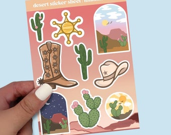 Cartela de adesivos do deserto: Cowboy, Country, Western A6