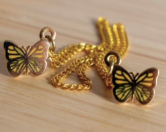 Mini épingle à collier papillon | Épinglette de collier de papillon de nuit de chaîne
