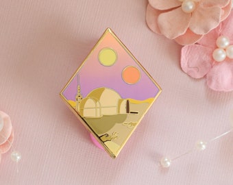 Desert Planet Enamel Pin | Sci-fi, Space, Sunset Fantasy Pin / Fan Art Lapel Pin