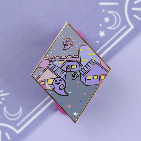 Purple Town Fantasy Pin / Fan Art Lapel Pin