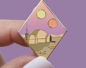 Desert Planet Enamel Pin | Sci-fi, Space, Sunset Fantasy Pin / Fan Art Lapel Pin