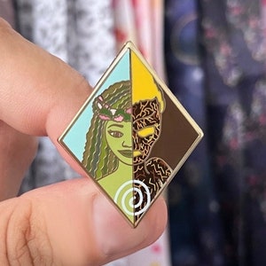 Island Goddess Enamel Pin | Fantasy Pin / Fan Art Lapel Pin