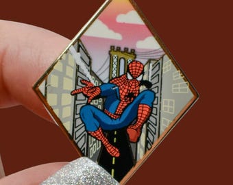 New York City Enamel Pin | Spidey Friendly Neighborhood Superhero Lapel Pin