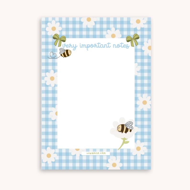 Bee Memo Pad | Cute Kawaii Notepad, Summer Stationery (4x6) - Etsy