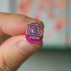 Mini Rose Enamel Pin | Floral, Rose, Board Filler, Lapel Pin