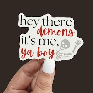 Hey There Demons die-cut sticker | Ghoul Boys, onopgelost, watcher, fles Ghost Files, dagboek laptopsticker