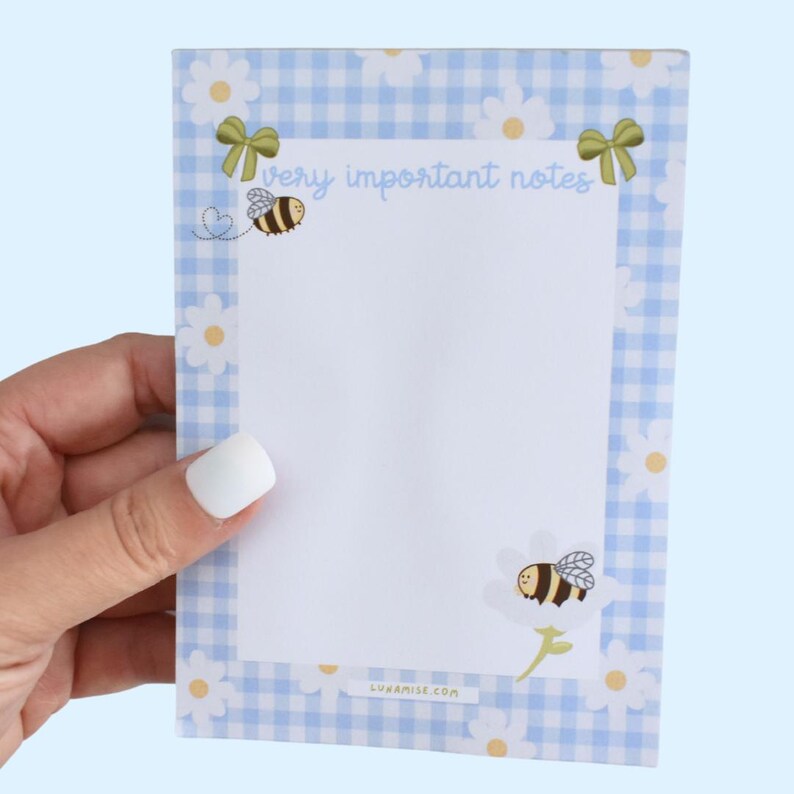 Bee Memo Pad | Cute Kawaii Notepad, Summer Stationery (4x6) - Etsy