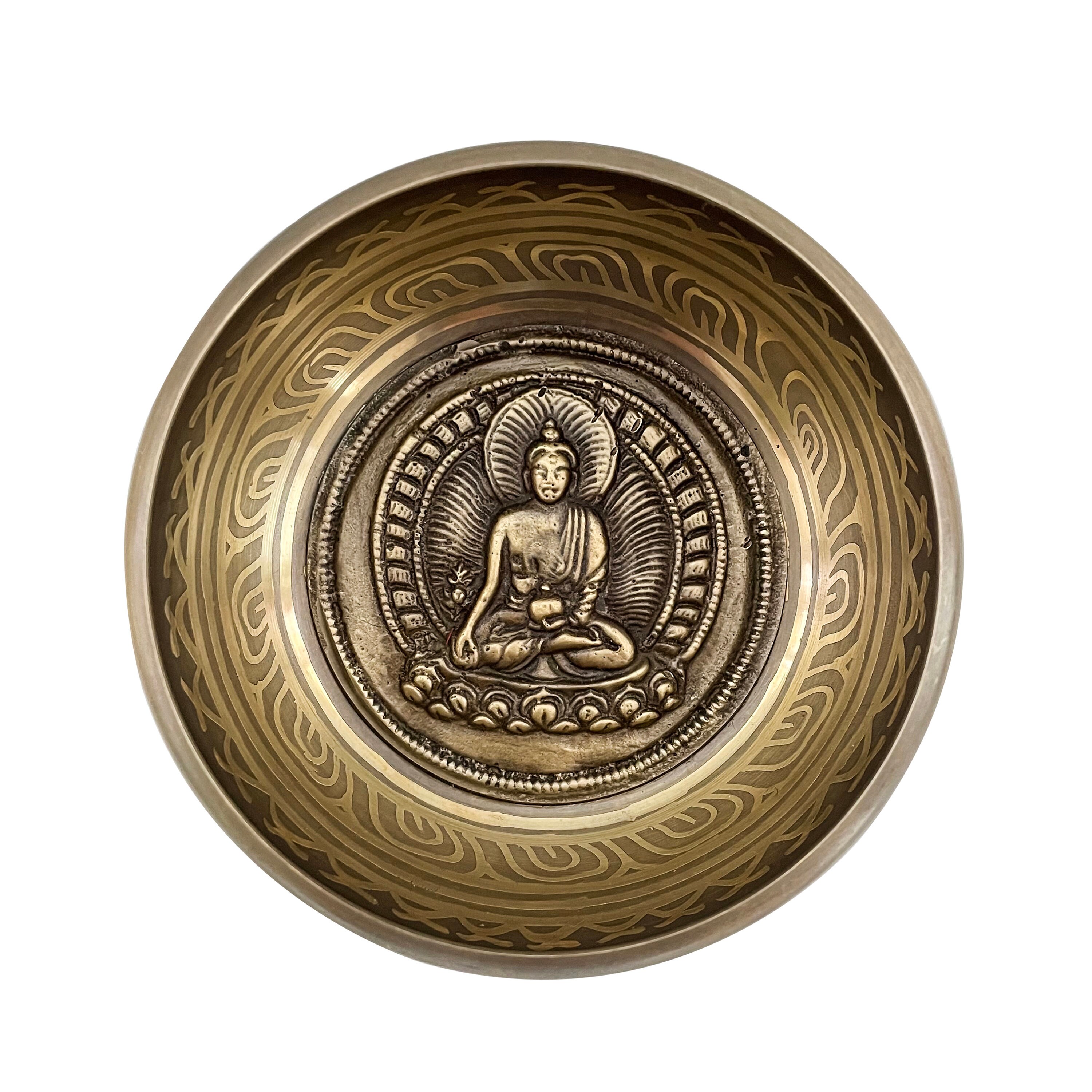 Bol Chantant Tibétain Bouddha Varada Mudra 11.5cm