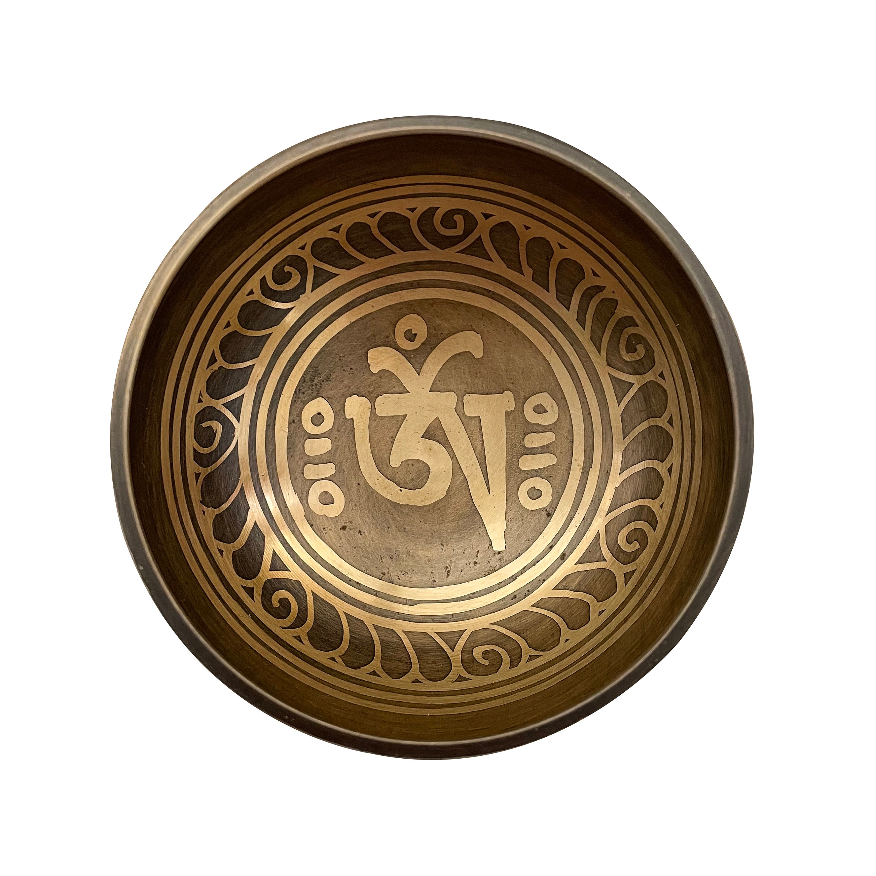 Bol Chantant Mantra avec Symbole Om Tibétain et Nœud Sans Fin