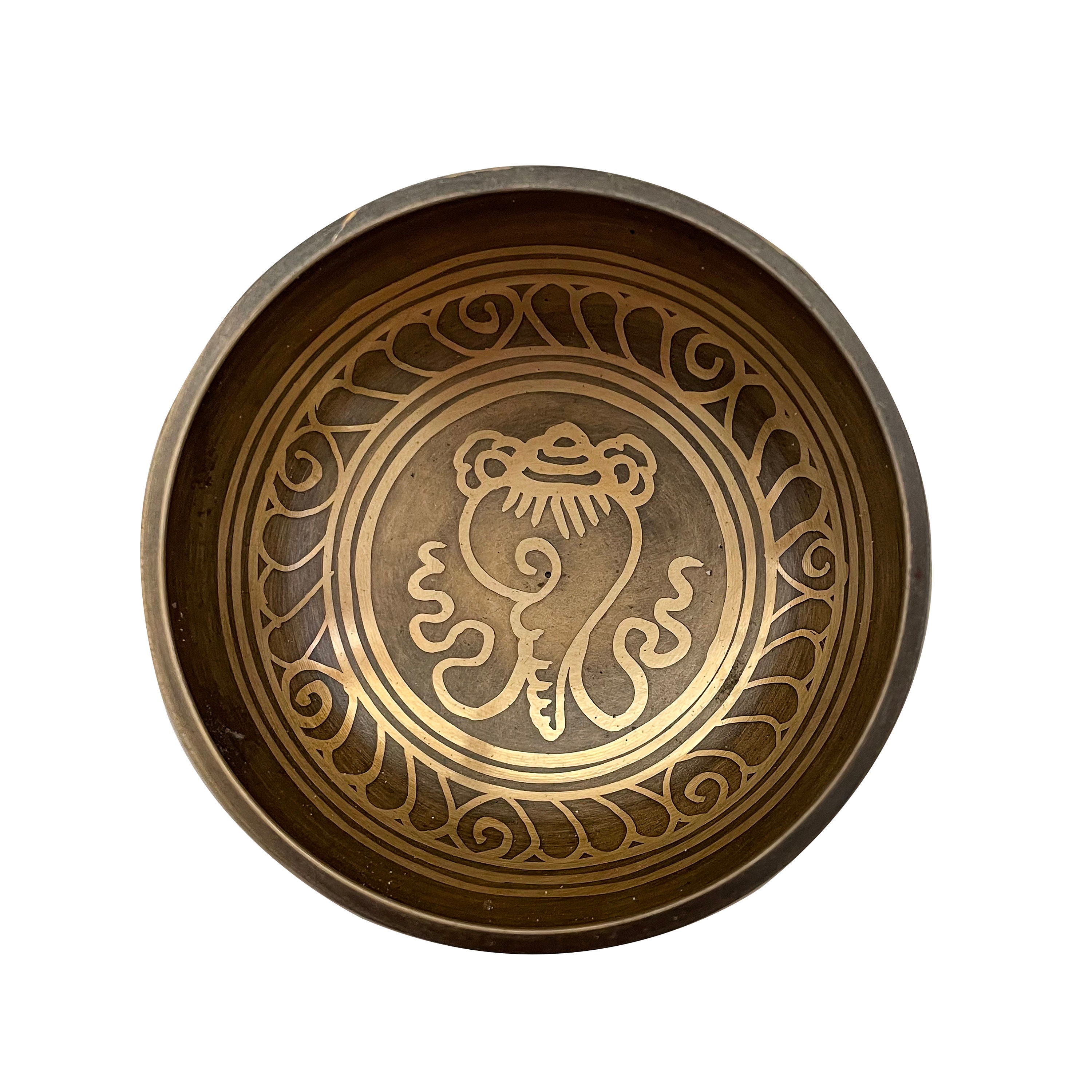 Bol Chantant Tibétain Mantra avec Symbole La Conque