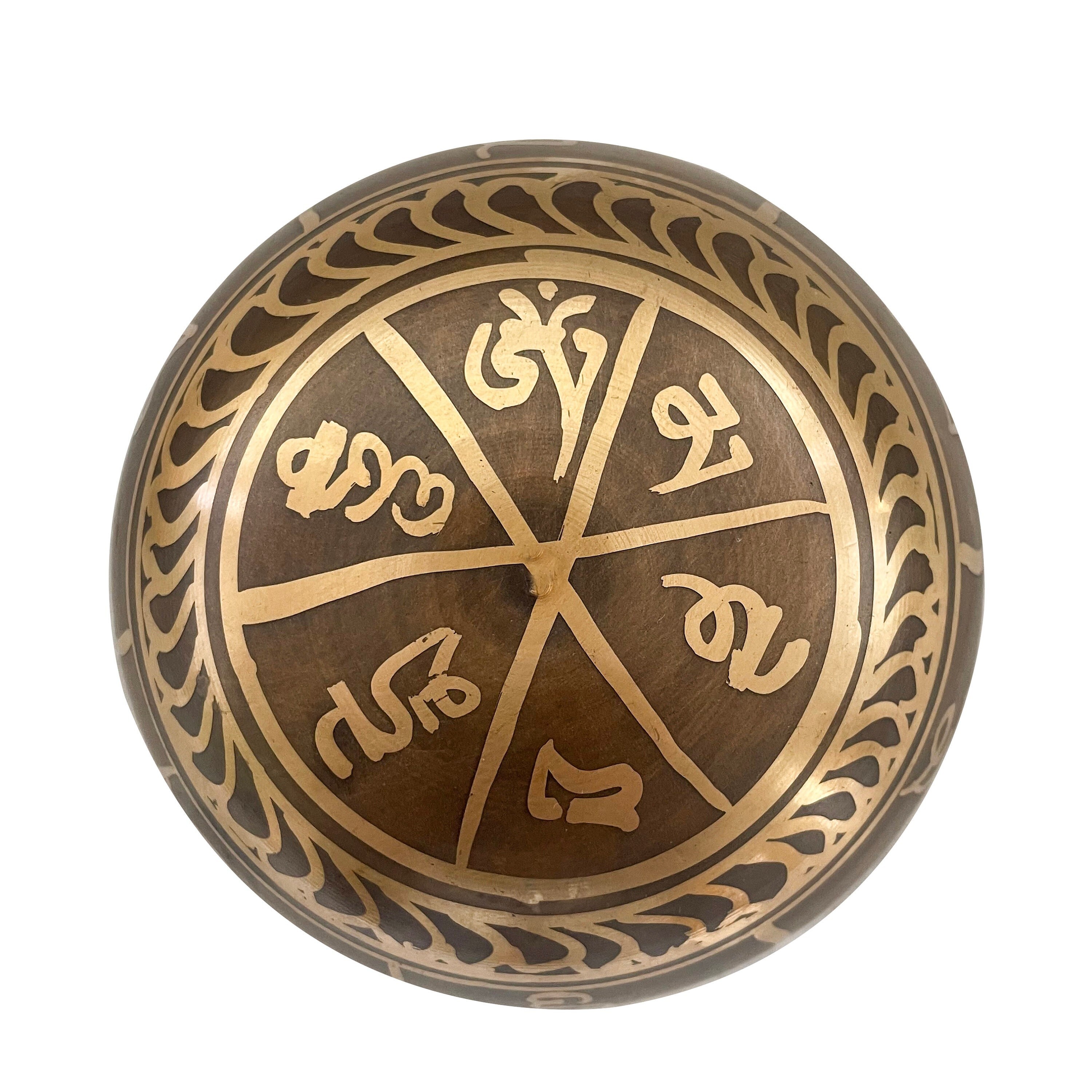 Bol Chantant Mantra Om Mani Padme Hum avec Le Symbole Les Yeux de Bouddha