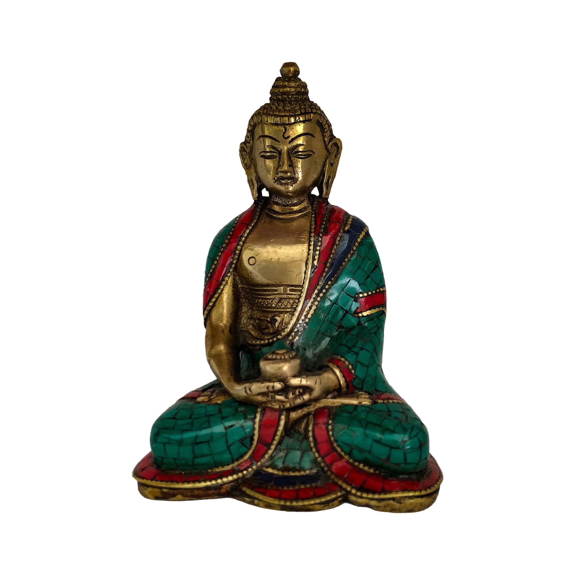 Bouddha Dhyana Mudra | Turquoise, Corail, Lapis Lazuli