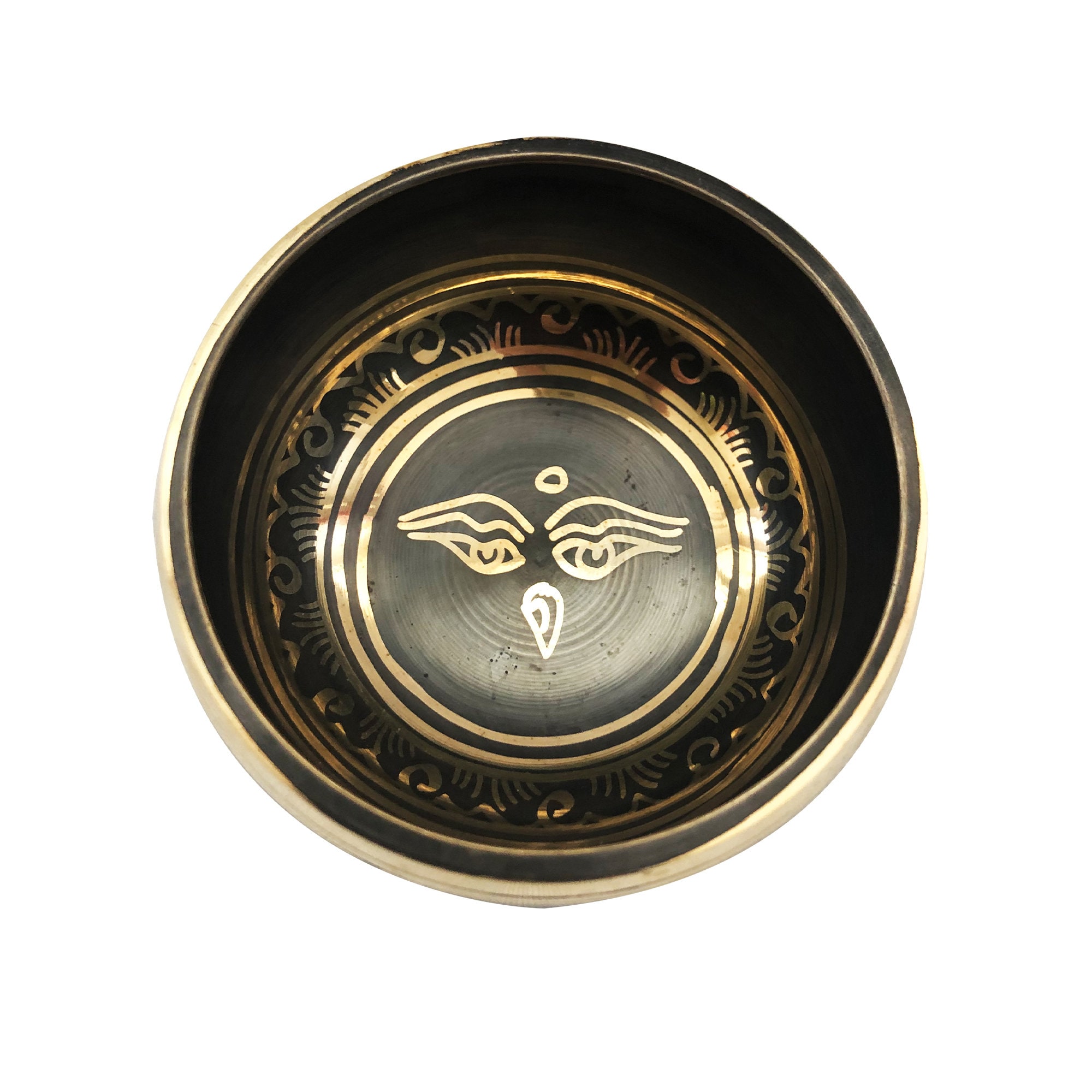 Bol Chantant Tibétain Les Yeux de Bouddha et Symbole Om