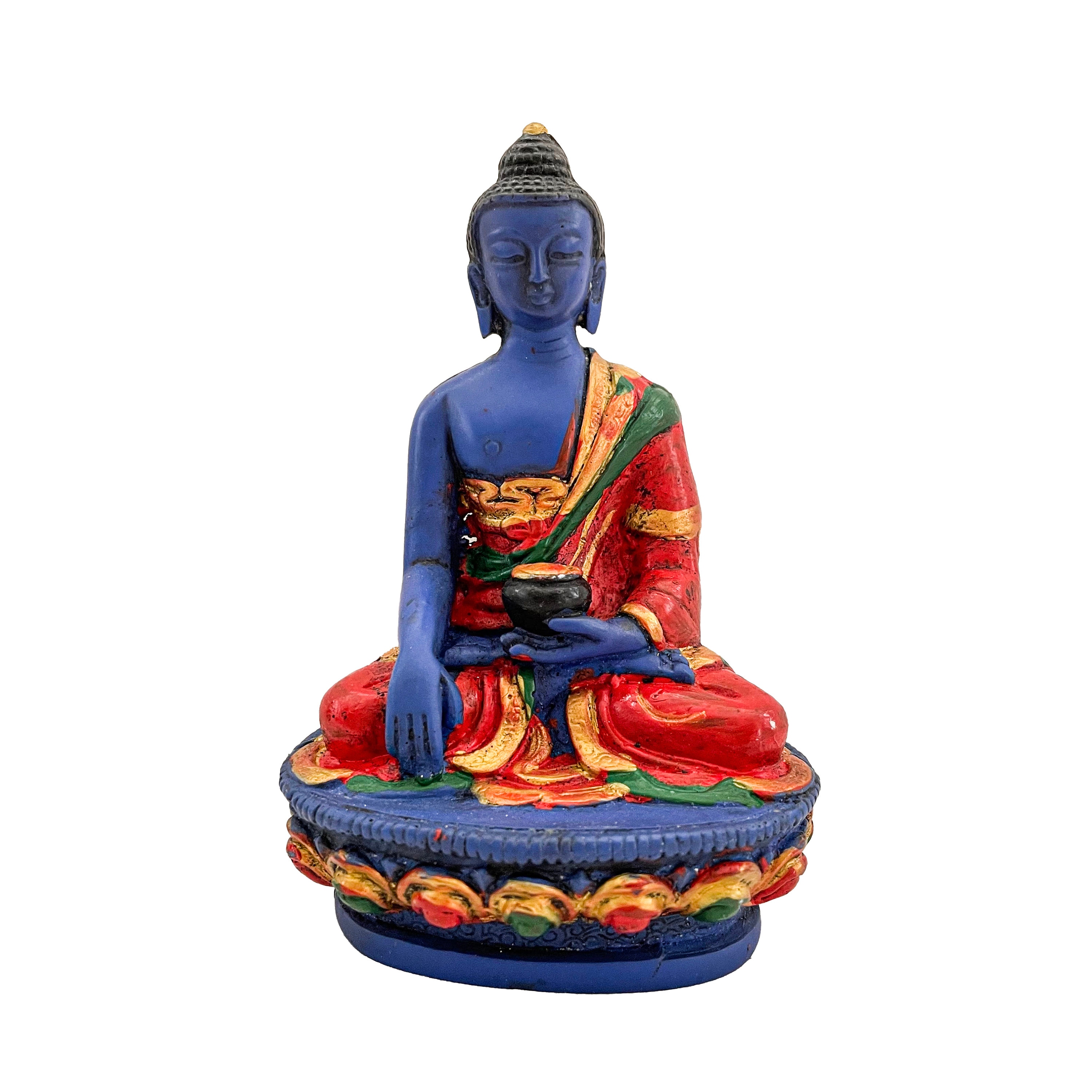 Bouddha Bhumisparsa Mudra Bleu 12cm