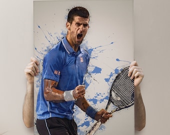 Novak Djokovic, Wall Art Canvas,  Modern Art,  tennis, Novak Djokovic print, poster, Djokovic Canvas, Poster, Canvas