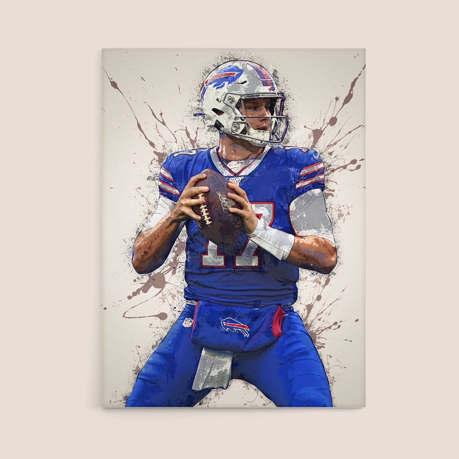 Josh Allen Poster Buffalo Bills Wall Art Canvas Wall Art | Etsy