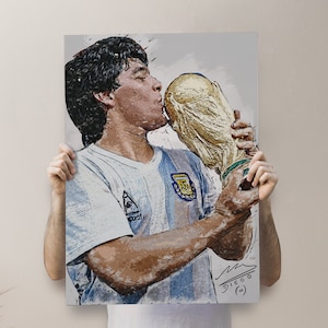 Diego Maradona, Wall Art Canvas, Hand of God, Modern Art,  Football, Maradona print, poster,  Maradon Canvas, Mardona Poster, Canvas