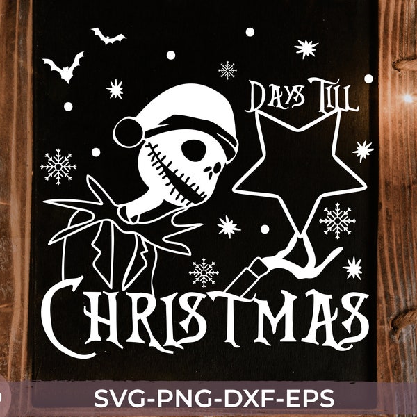 Jack Skellington Christmas Countdown Svg, Days until Christmas svg, Santa Jack Faces, Png, Dxf, Eps, Cut file for Cricut, Silhouette