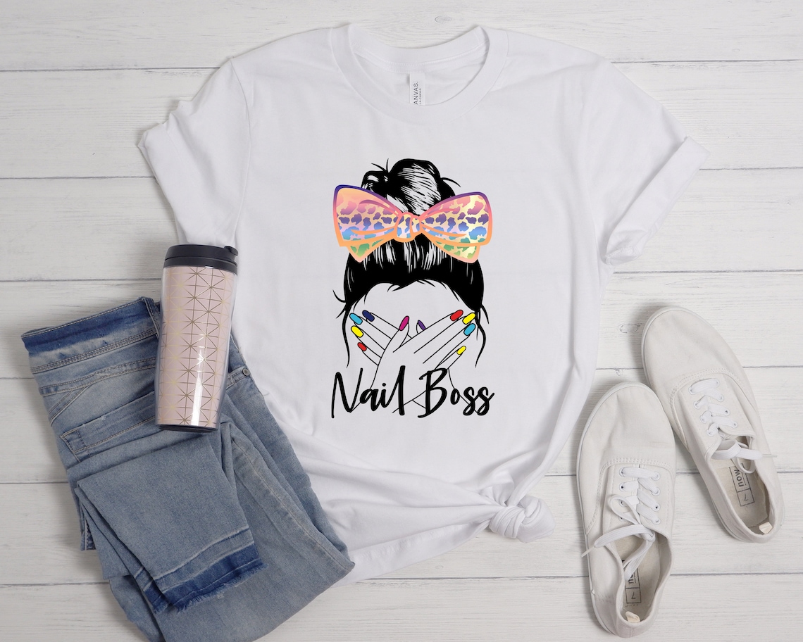 Nail Boss PNG Messy Bun Nail Life Girl Boss Nail Sublimate | Etsy