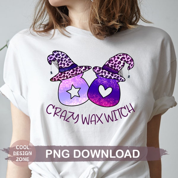 Crazy Wax Witch Png, Halloween Leopard Wax Lady, Wax Warmer with Witch Hat Tshirt Sublimation, Wax Boss Clip Art, Digital Download