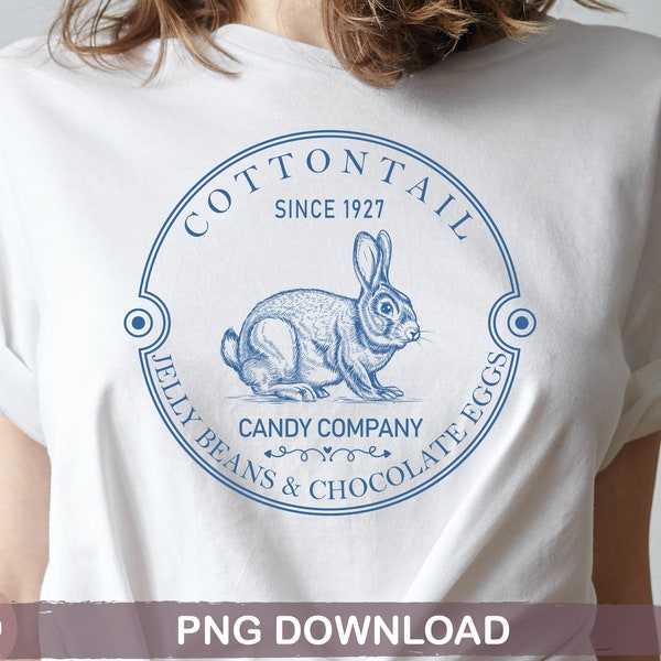 Cottontail Candy Company PNG, Vintage Easter Shirt Sublimation Design, Retro Easter Bunny, Spring Sign