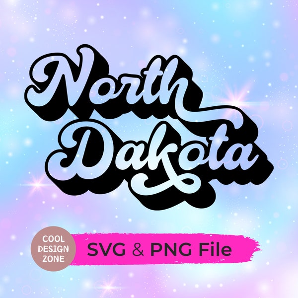 Retro North Dakota SVG, North Dakota State, Vintage North Dakota Clipart, North Dakota Born, North Dakota Pride, Cricut Silhouette Cut Files