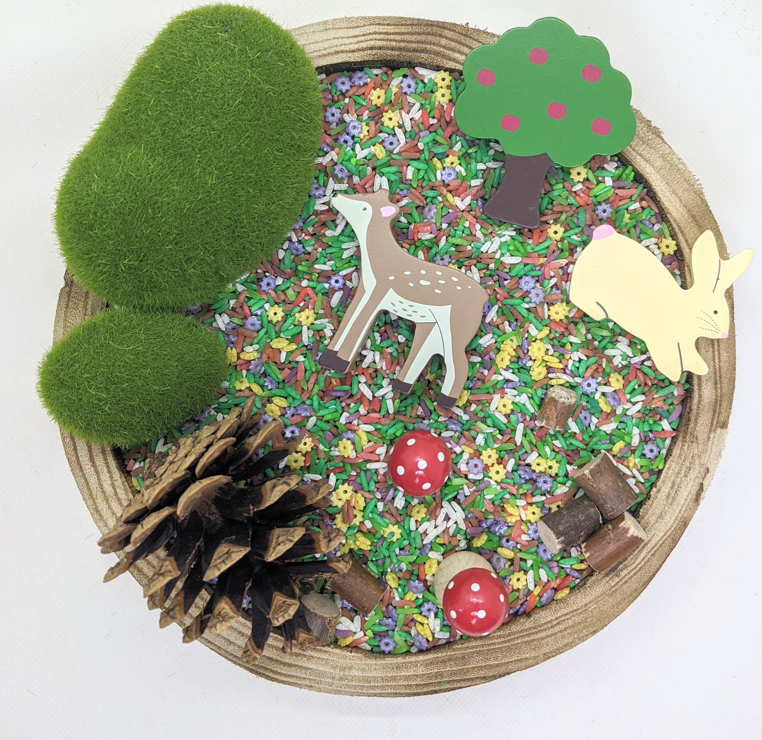 Spring Woodland Toolkit Spring Sensory Rice Tuff Tray Play Etsy