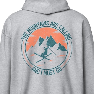 Skiing hoodie, Mountain hoodie, mountains ski hoodie, ski lover gifts, gift for skier, Unisex hoodie, back side print hoodie