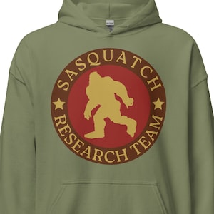 Bluza z kapturem Bigfoot, bluza z kapturem Sasquatch Research Team, bluza z kapturem Sasquatch, prezenty Sasquatch, zabawna koszulka Bigfoot, bluza z kapturem unisex