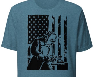 Welder shirt, welder American flag, welding shirt, gift for welder, welding gifts