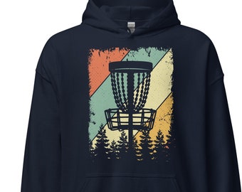 Disc golf Hoodie, disc golf gifts, frisbee golf, flying disc, retro disc golf shirt, unisex hoodie