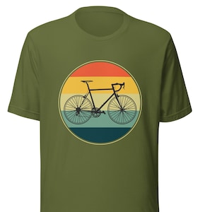 Bike retro shirt, road bike t shirt, bicycle shirt, bike shirt, bicycle gift, gift for bicyclists, retro sunset shirt, unisex shirt