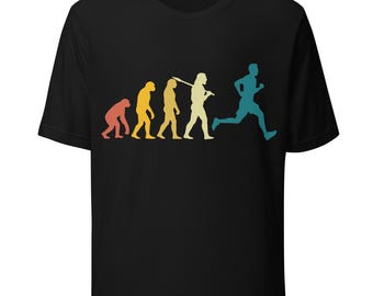 Running shirt funny evolution runner marathon unisex Bella Canvas t-shirt