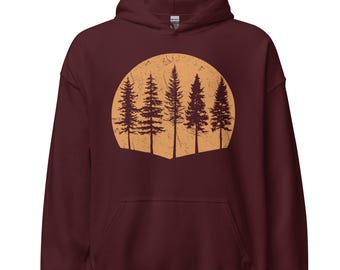 Pine tree Hoodie outdoors nature lover trees unisex hoodie