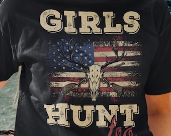 Damen Jagdshirt T-Shirt Girls Hunt Too