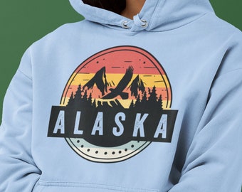 Alaska Hoodie, Alaska gifts, nature hoodie, Alaska clothing, Alaska vacation shirt, Alaska state hoodie