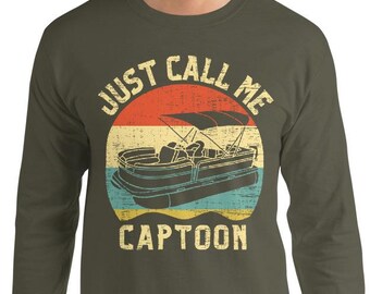Pontoon Captain Long Sleeve Shirt: Boating Gift