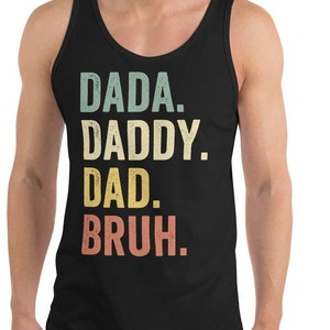 papa tanktop, Dada papa papa Bruh tanktop, vader tanktop, grappig vadershirt, grappig cadeau voor papa