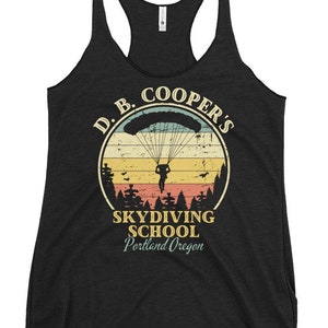 DB cooper tank, DB cooper Skydiving School tank top, Women&#39;s Racerback Tank Top