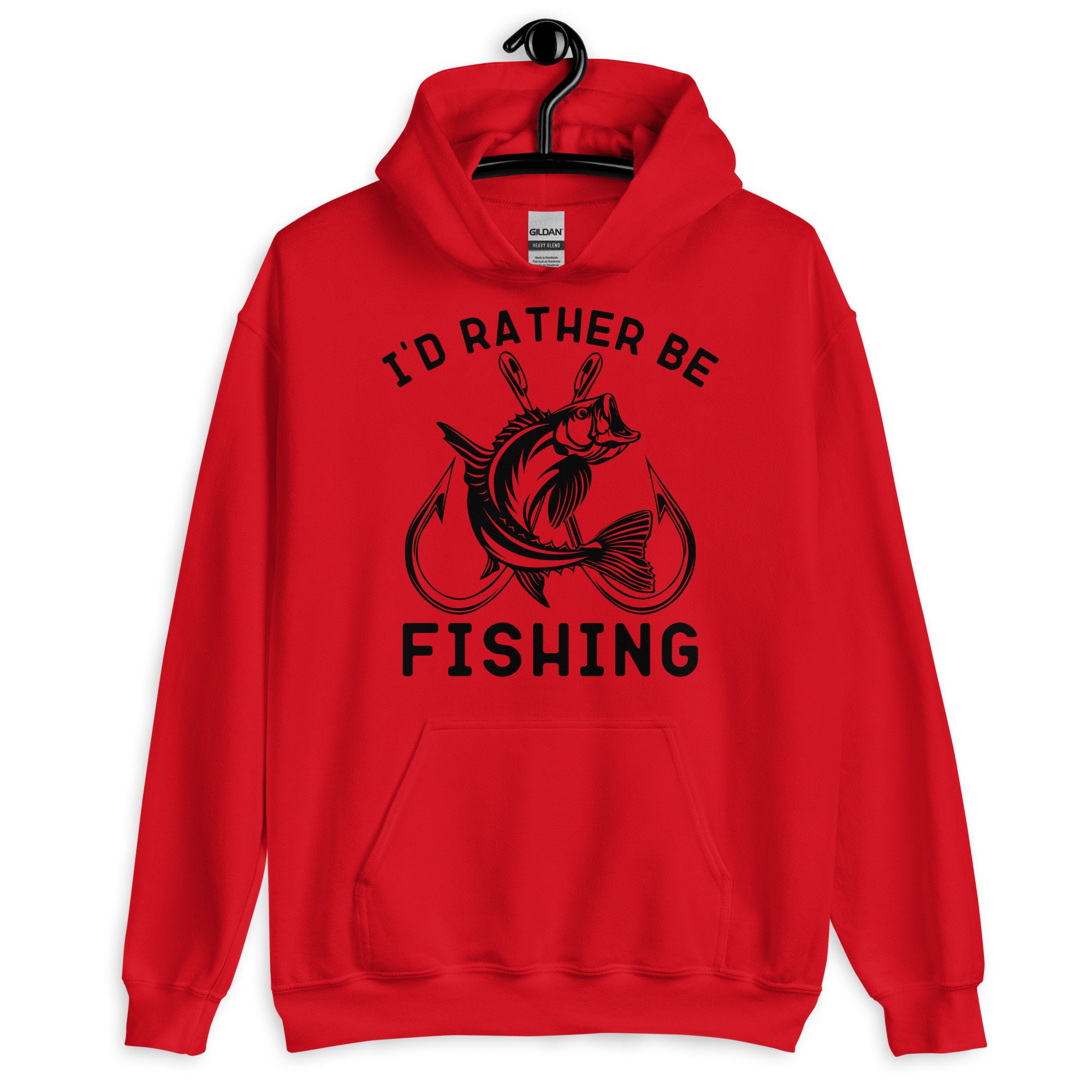 Fishing Hoodie, I'd Rather Be Fishing Hoodie, Fisherman Hoodie, Gift for Fishing Man, Gift for Fishing Lovers