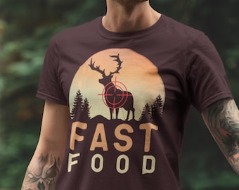 Camicia da caccia, camicia da cervo fast food, camicia da caccia al cervo, regali di caccia per gli uomini, regalo per cacciatore, camicia da cacciatore di dollari