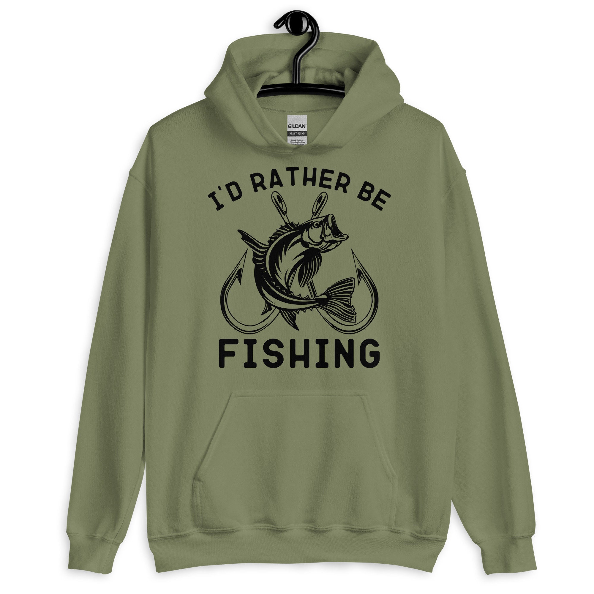 Fishing hoodie, I'd Rather Be Fishing Hoodie, fisherman hoodie, gift for fishing man, gift for fishing lovers