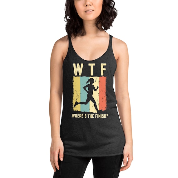 Womens WTF Wheres The Finish Running Tank Top Womens WTF Wheres The Finish Running Tank Top