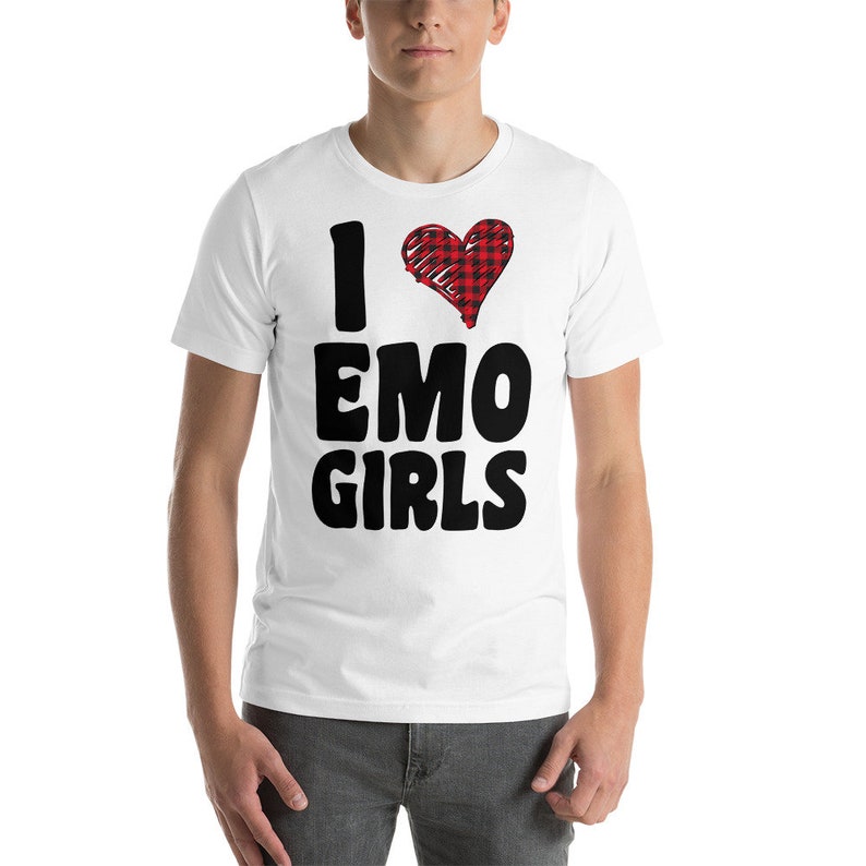 I love emo girls Shirt, emo clothing men, emo shirt men, i heart emo girls, emo tshirt image 3