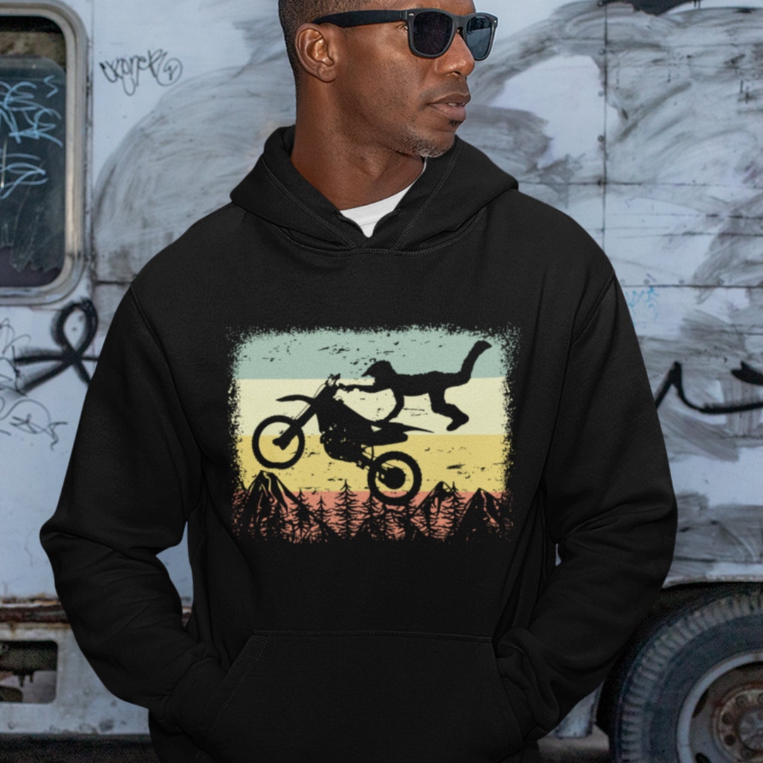 Motocross Dirt Bike Hoodie - Cotton Blend Pullover Hoodie For Riding & Casual Wear