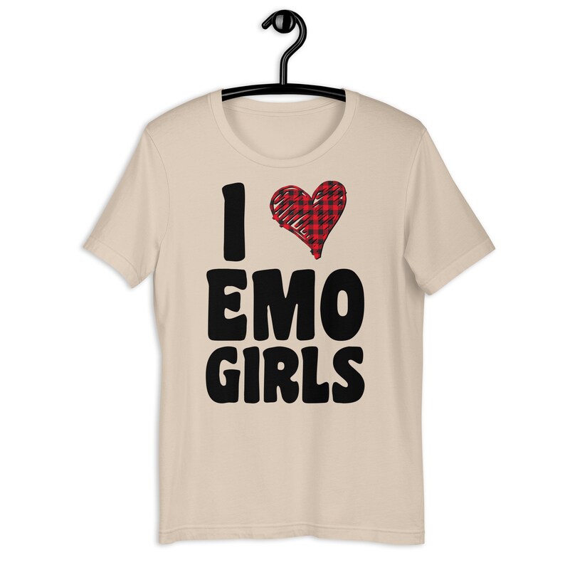 I love emo girls Shirt, emo clothing men, emo shirt men, i heart emo girls, emo tshirt Soft Cream