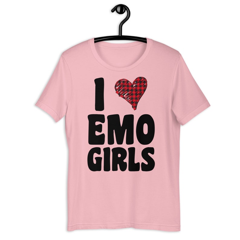 I love emo girls Shirt, emo clothing men, emo shirt men, i heart emo girls, emo tshirt Pink