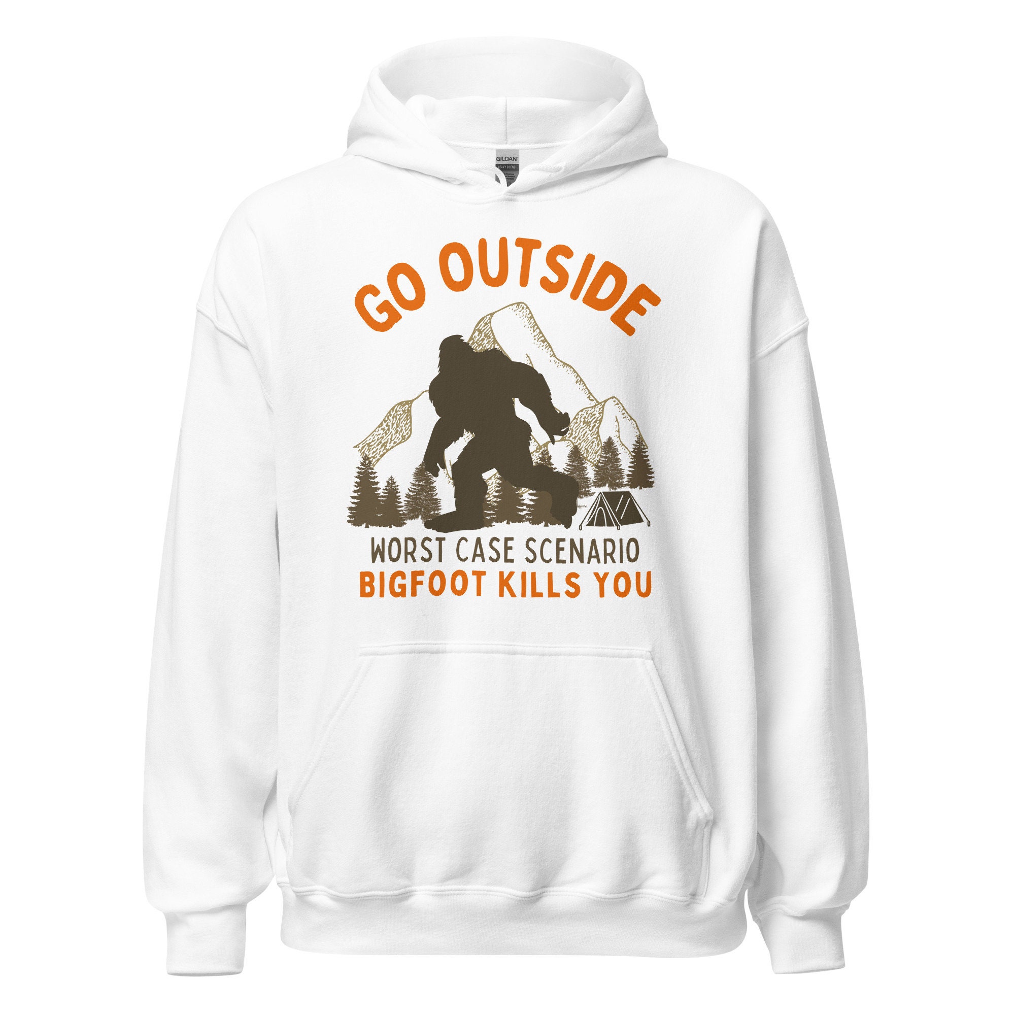 Sasquatch Hoodie Go Outside Worst Case Scenario Bigfoot Kills You Hoodie Bigfoot Hoodie Funny Bigfoot Shirt Unisex Hoodie Etsy UK